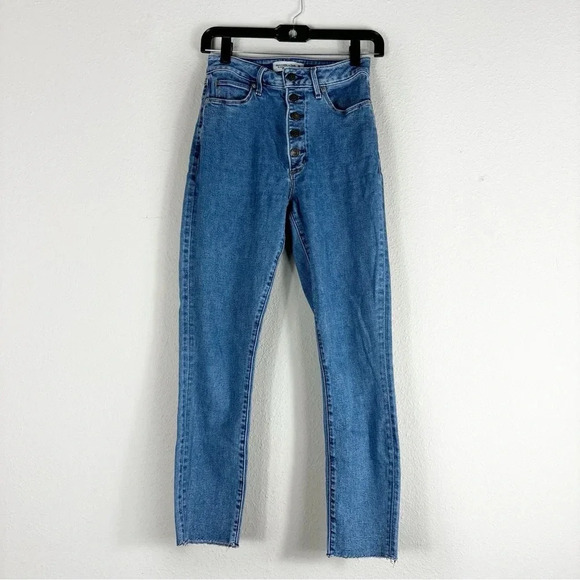 Abercrombie & Fitch Curve Love Super Skinny Ankle High Rise button fly blue jean - Picture 1 of 10